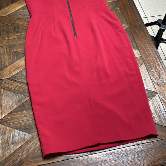 Jay Godfrey Deep Red Mid Length Dress Size 10 New! - Picture 6 of 7
